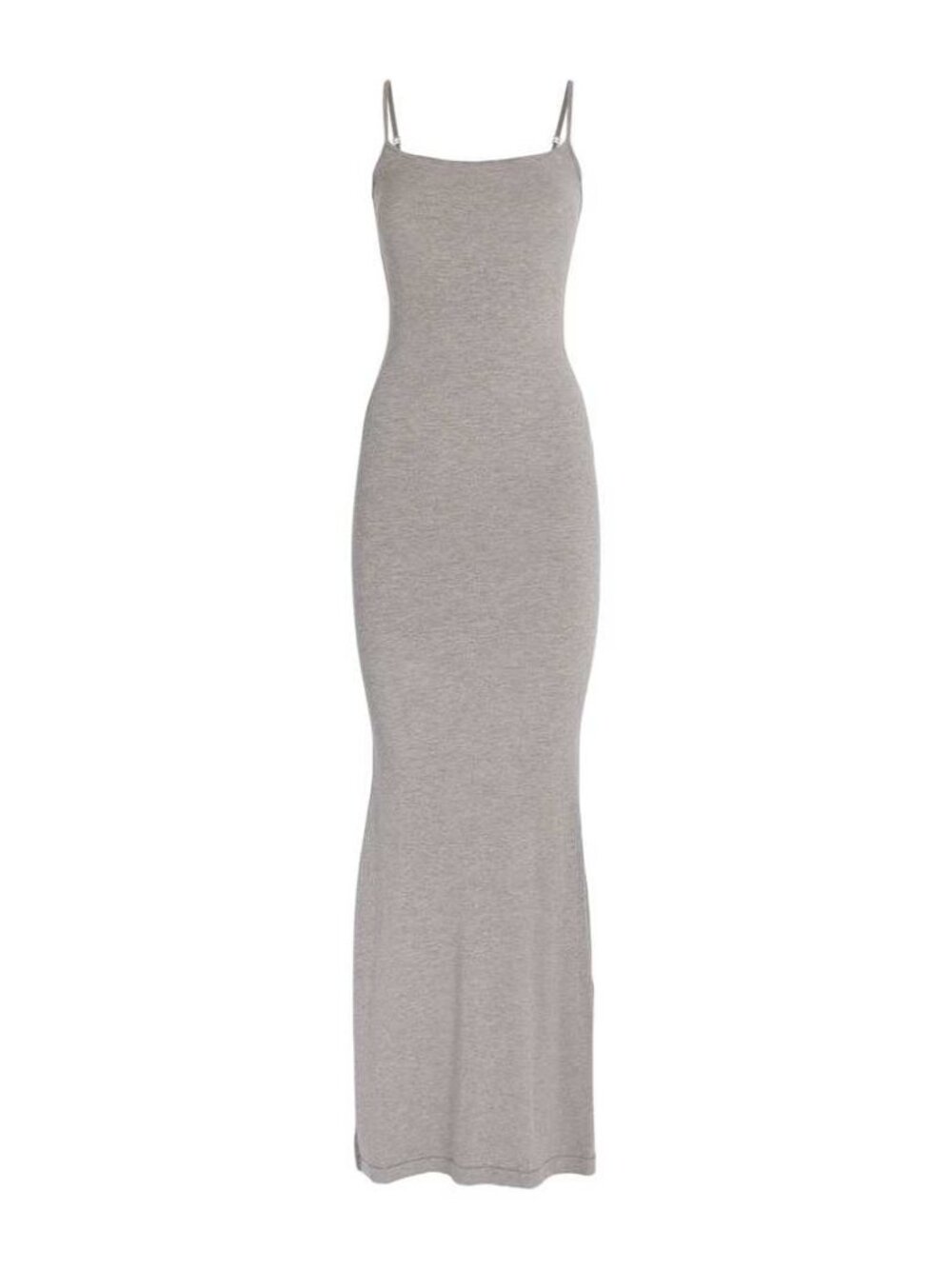 SKIMS Soft Lounge Long Slip Dress Heather Grey Ribbed Maxi XS